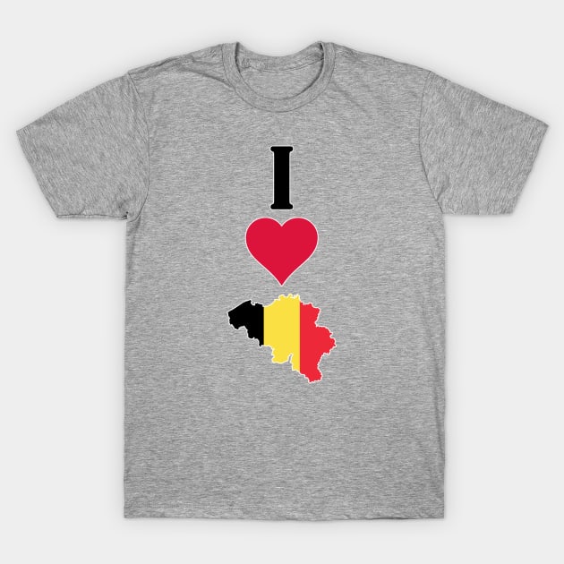 I Love Belgium Vertical I Heart Country Flag Map T-Shirt by Sports Stars ⭐⭐⭐⭐⭐